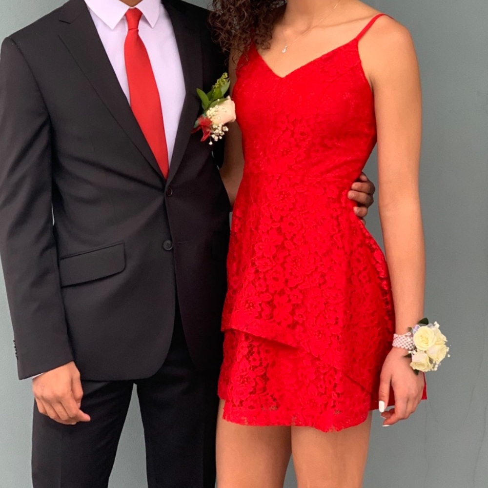 Elegant Red Lace Dress